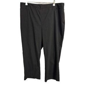 Catherine's Women's 18p Black Pinstripe Wide Leg Ankle Dress Pants Business Sexy